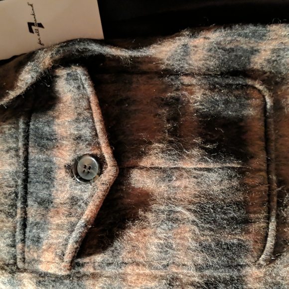 7 For All Mankind Brushed Plaid long shacket - Picture 8 of 9